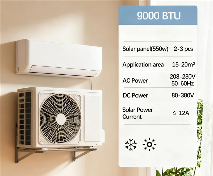 9000btu Solarstrom-Klimaanlage für zu Hause