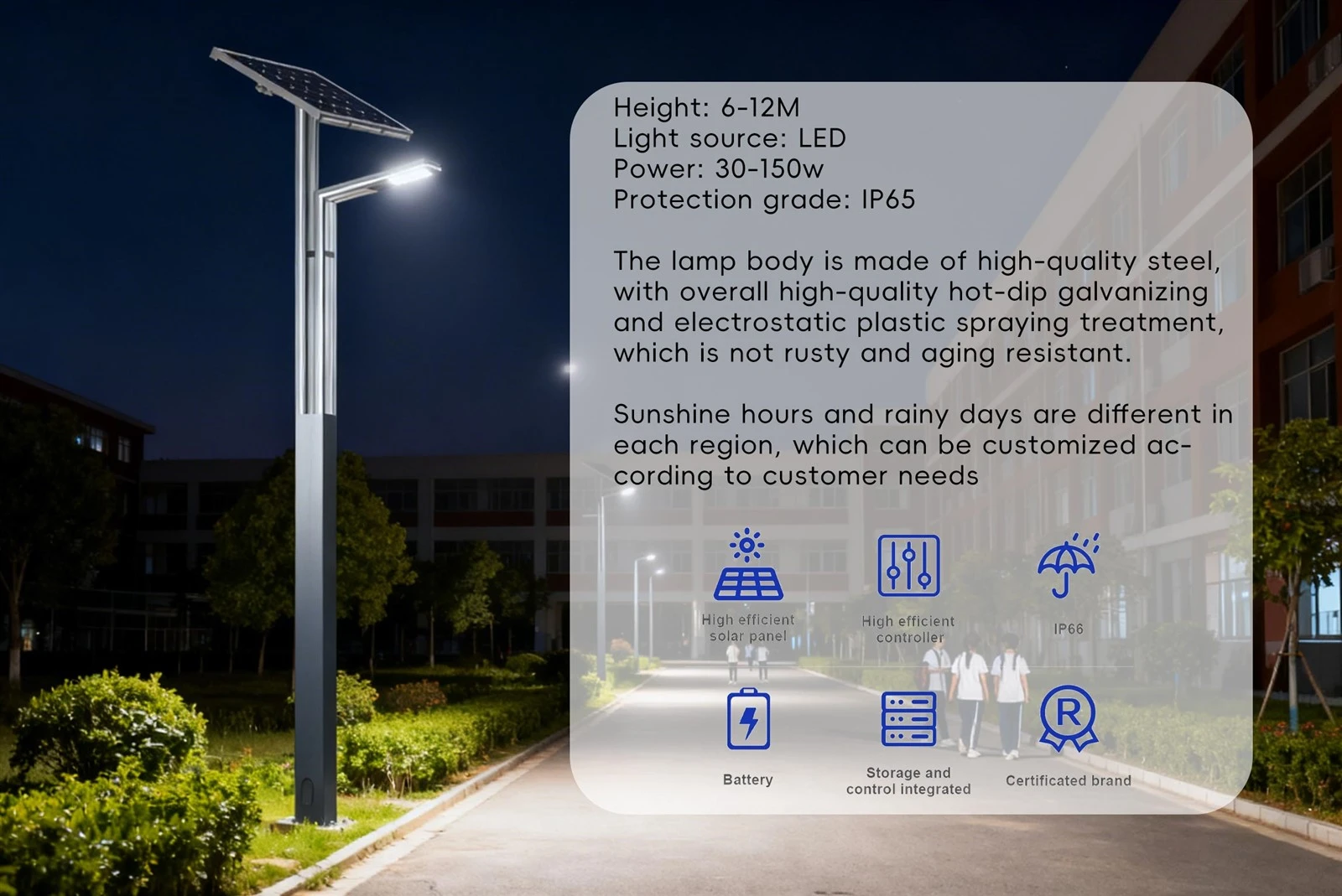 Street light with battery Street light with battery